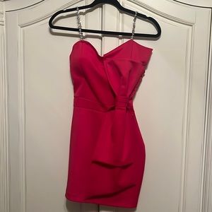 custom hot pink mini dress